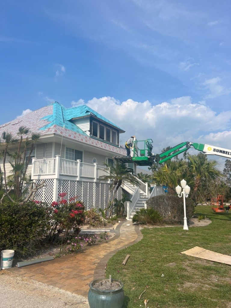 Getting roofing material to the roof Pinellas County FL